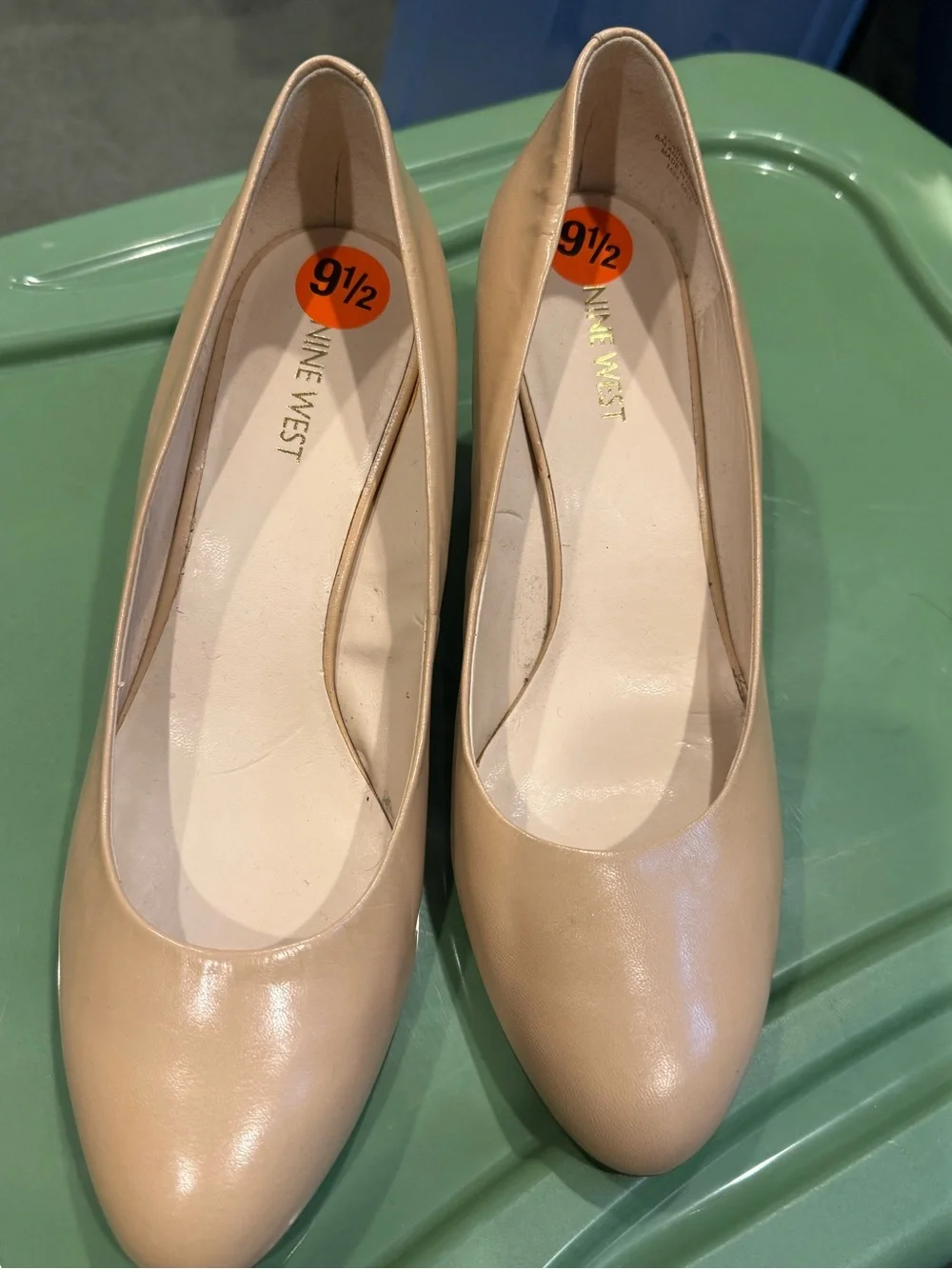 Nine West Beige Wedges - Rounded Toe Slip-On